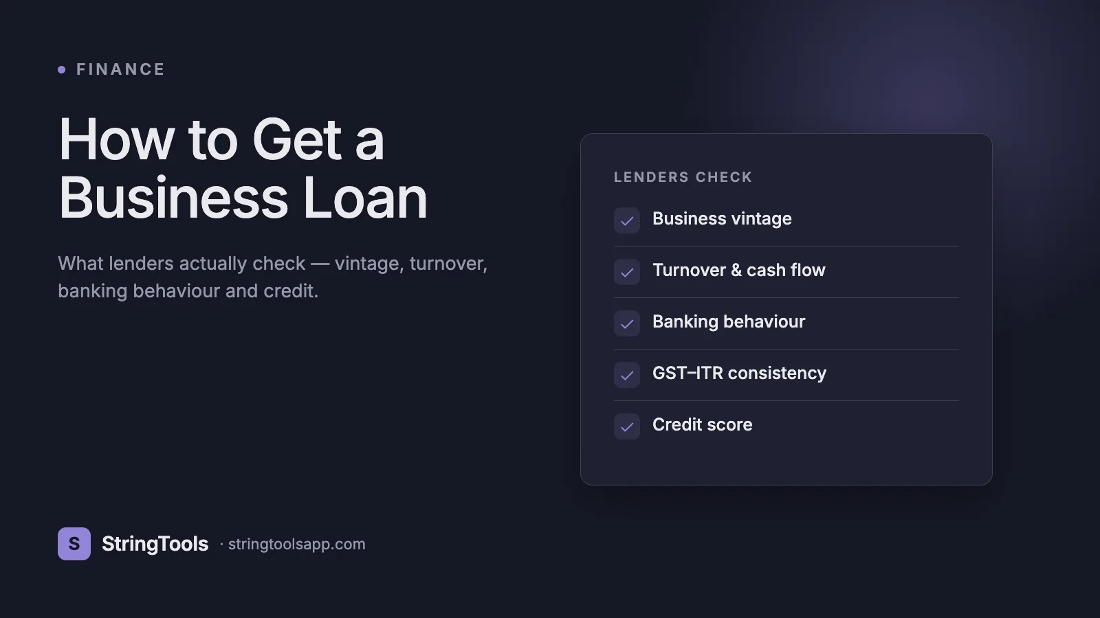 How to Get a Business Loan: What Lenders Actually Check — cover