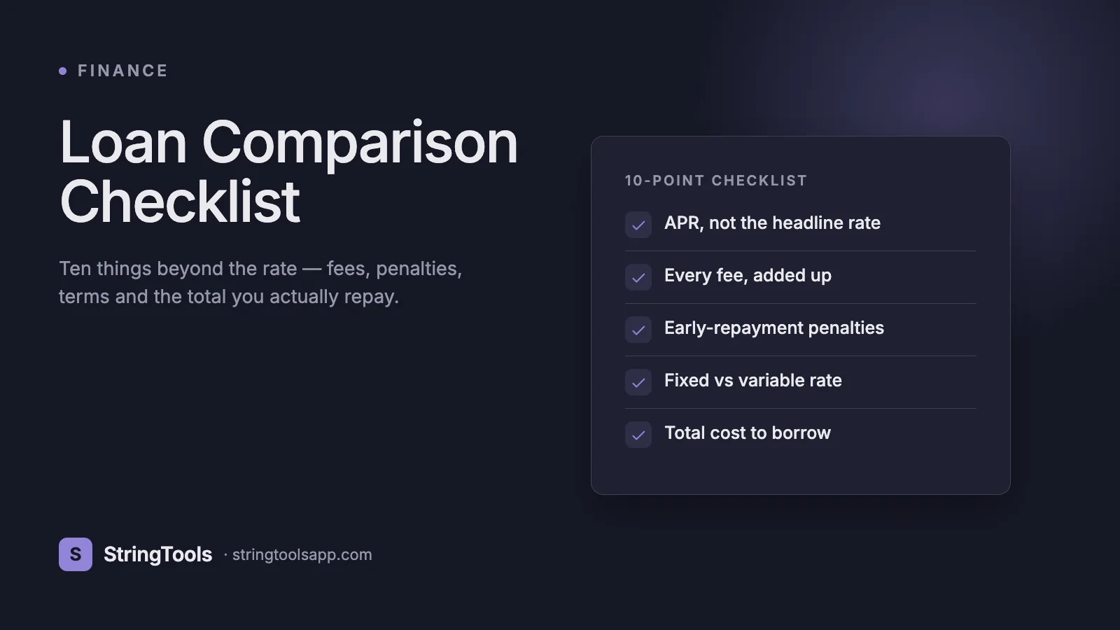 Loan Comparison Checklist: 10 Things Beyond the Rate — cover