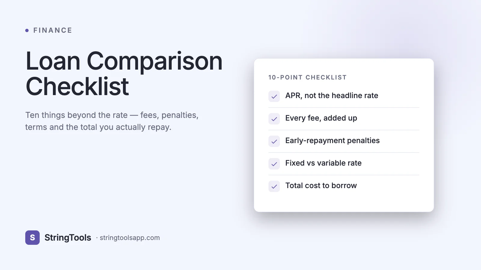 Loan Comparison Checklist: 10 Things Beyond the Rate — cover