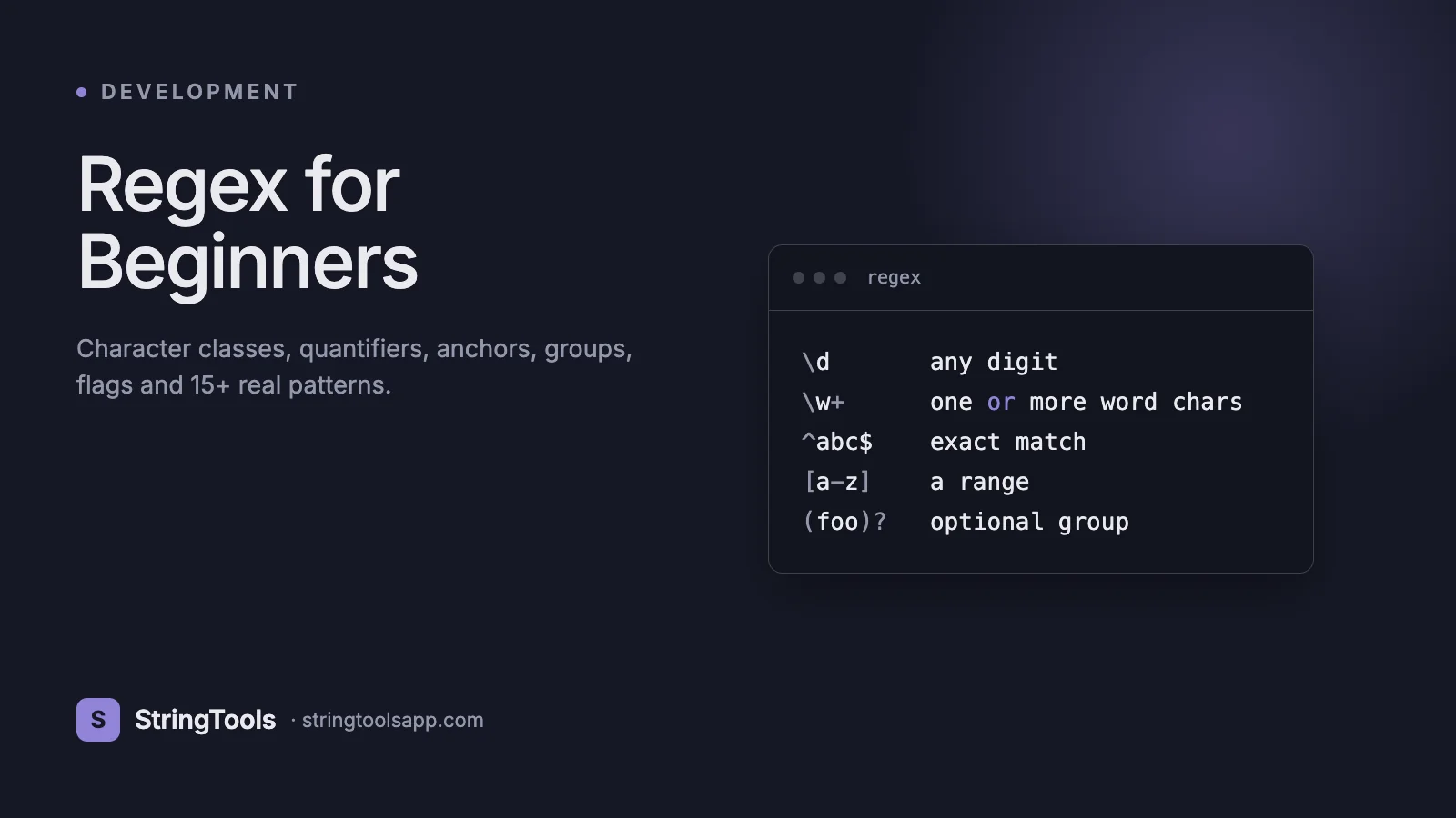 Regex for Beginners: The Complete 2026 Guide with Real Examples — cover