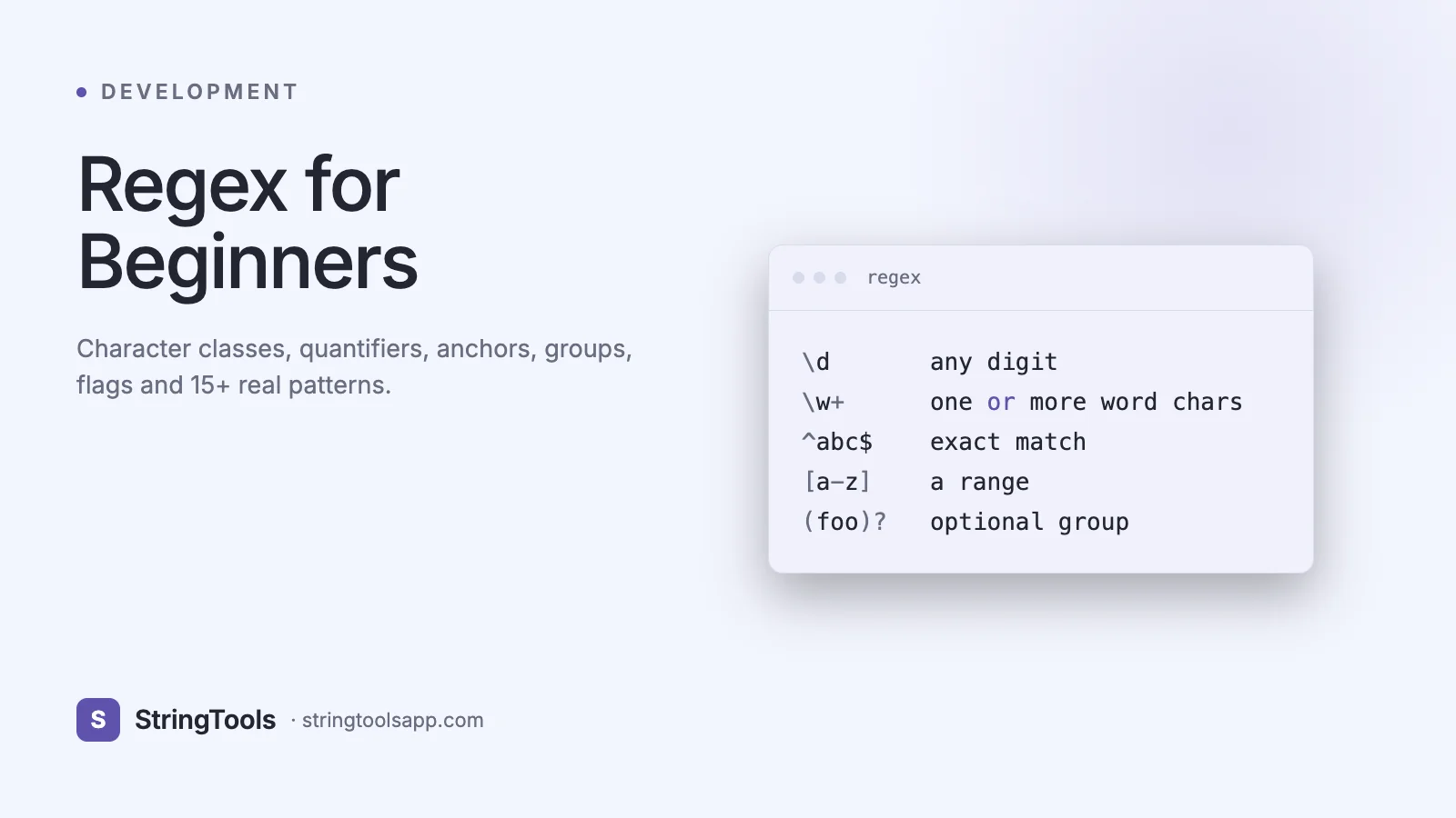 Regex for Beginners: The Complete 2026 Guide with Real Examples — cover