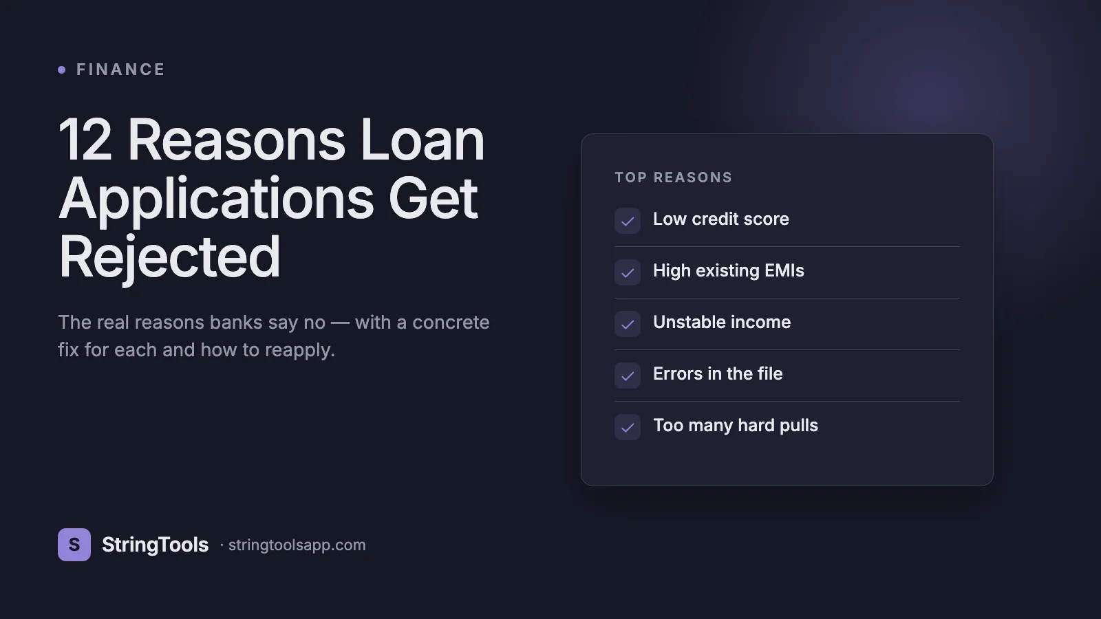 12 Reasons Loan Applications Get Rejected (and How to Fix Each) — cover