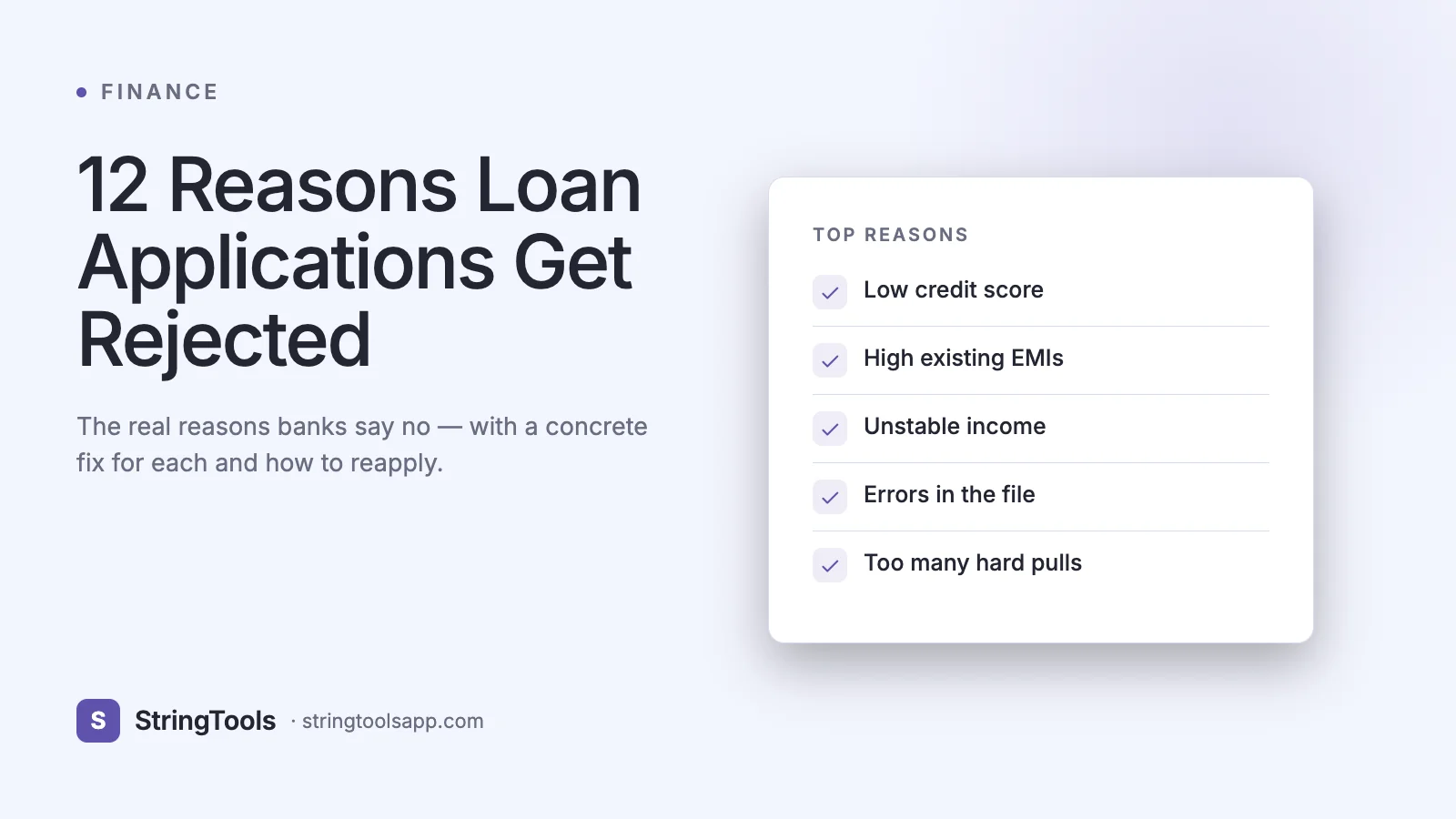 12 Reasons Loan Applications Get Rejected (and How to Fix Each) — cover
